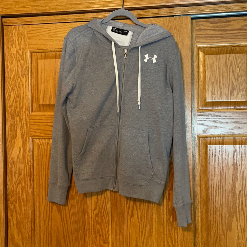 grey under armor zip up